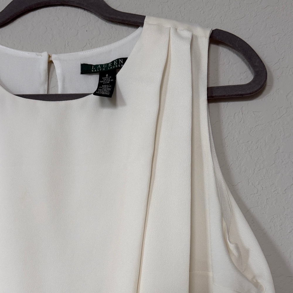 Lauren Ralph Lauren Cream Sleeveless Blouse - Picture 2 of 11